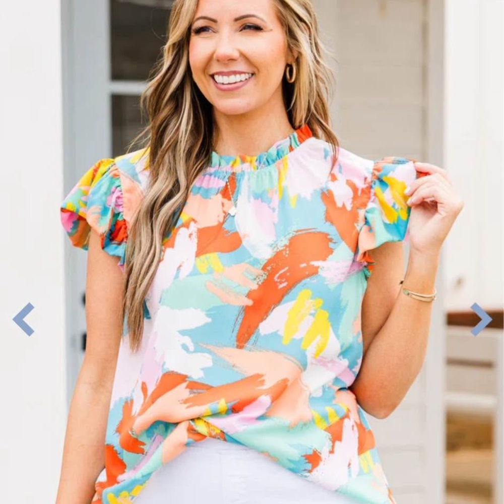 Colorful Abstract Print Women's Top